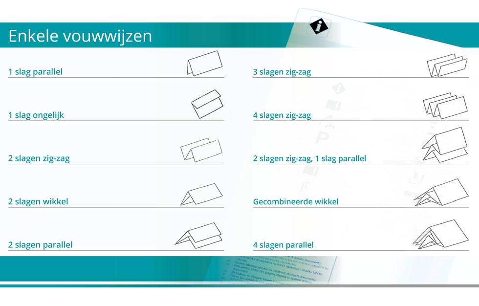 Onderstaand een aantal vouwwijzen